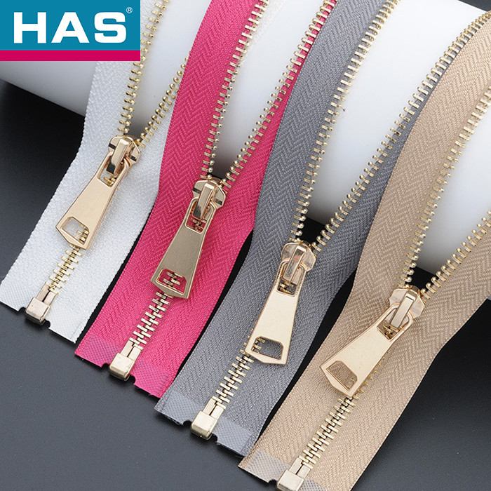 #5 White Open Ended Zip Silver Teeth / Gold Teeth Handbag Zippers