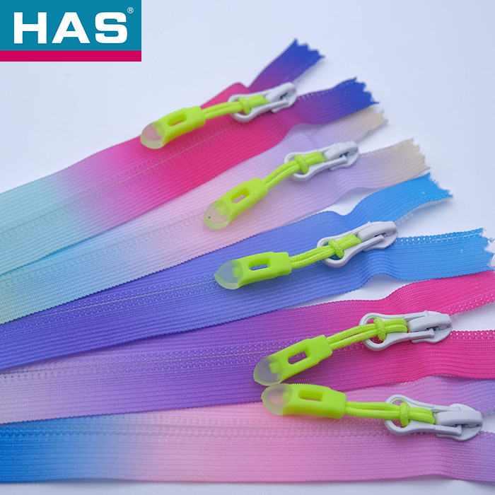 Smooth Reverse Nylon Zipper Gradient Color Heavy Duty Tent Zipper #5