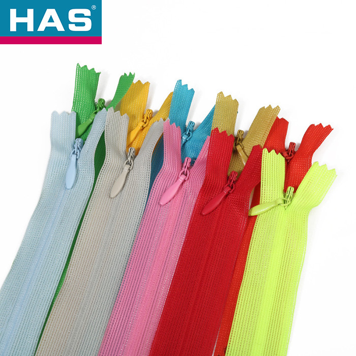 Colorful Reversible Invisible Zipper Hidden Teeth 3# Nylon Zipper for Garments
