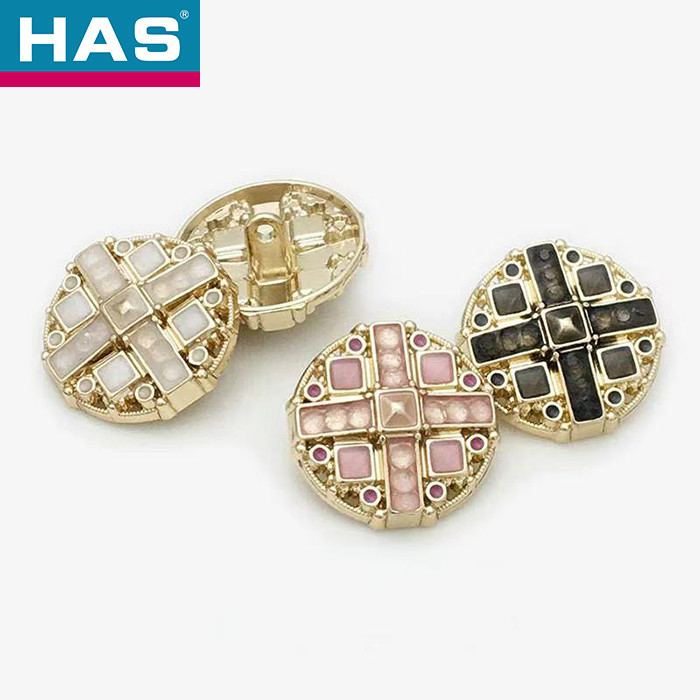 Pink Designer Coat Buttons 17.5mm / 22.5mm Decorative Rhinestone Buttons