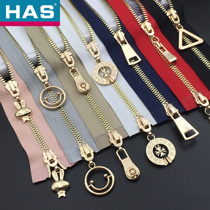 Versatility #5 Metal Zipper Slider Gold Black Brass Zipper Slider