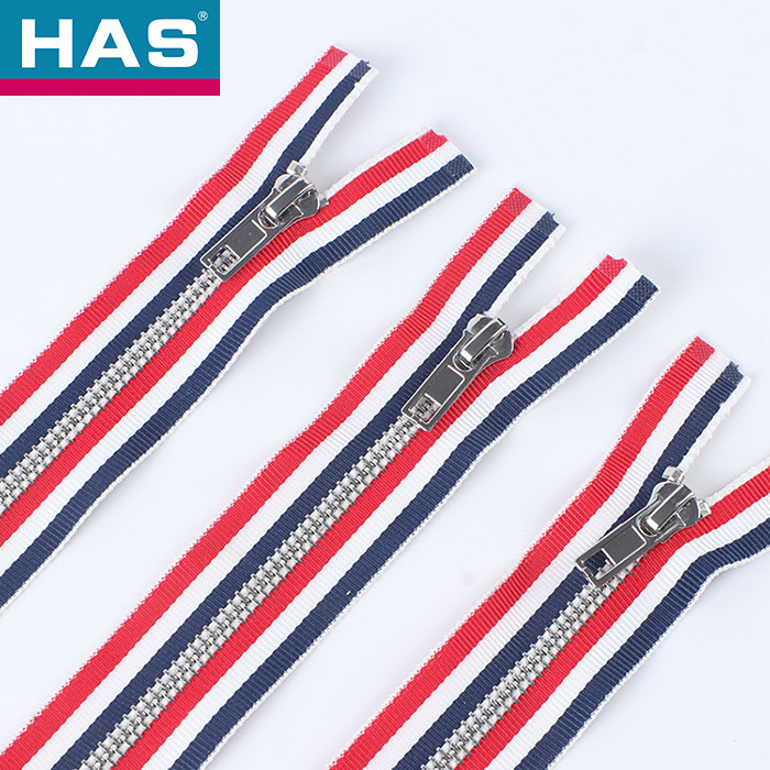 #12 Stainless Steel Zippers Customizable Metal Open End Zipper Durable