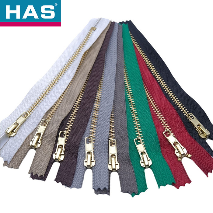 Customizable Metal Zippers Durable Brass Teeth Zippers Auto Lock