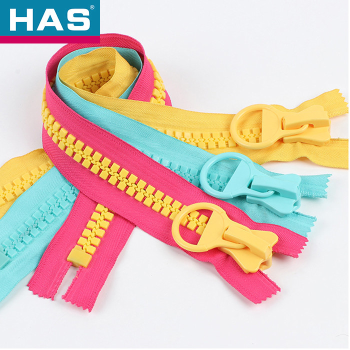 Customized Big Plastic Zipper Two Way Invisible Jacket Zipper Durable