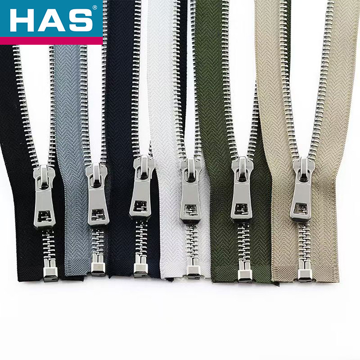 #5 Metal Open End Zippers for Open Front Down Jackets Leather Coats
