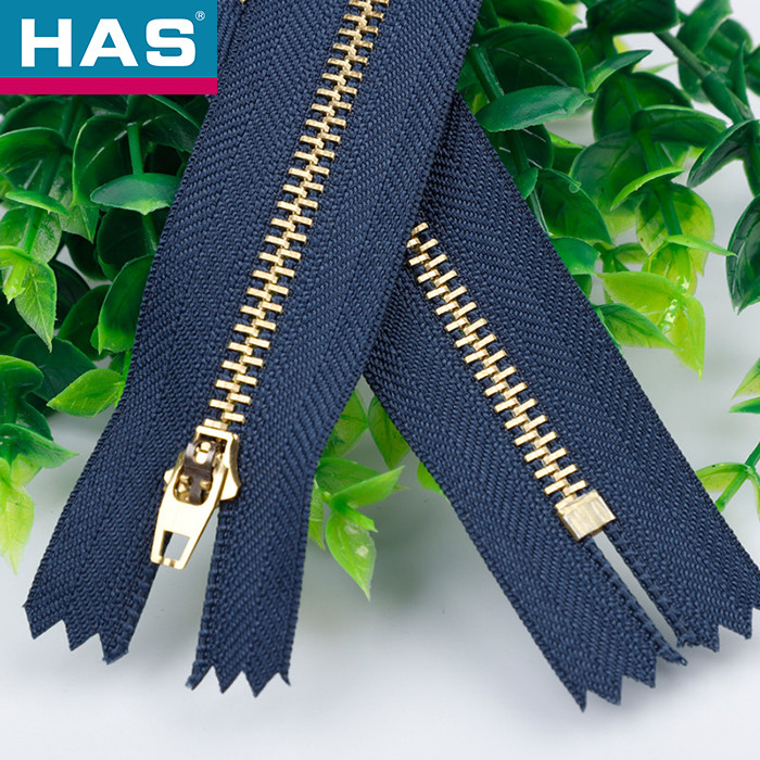 Home Textile Brass 3 Metal Teeth Zipper For Bag Jeans Dress Custom Zipper Sliders