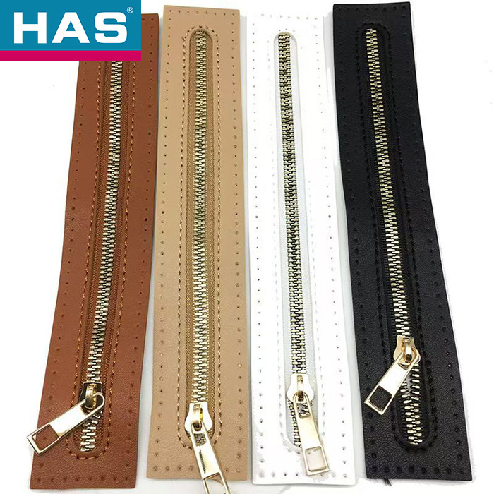 Pu Leather Bags Accessories Self Locking Custom Close End Metallic Zipper