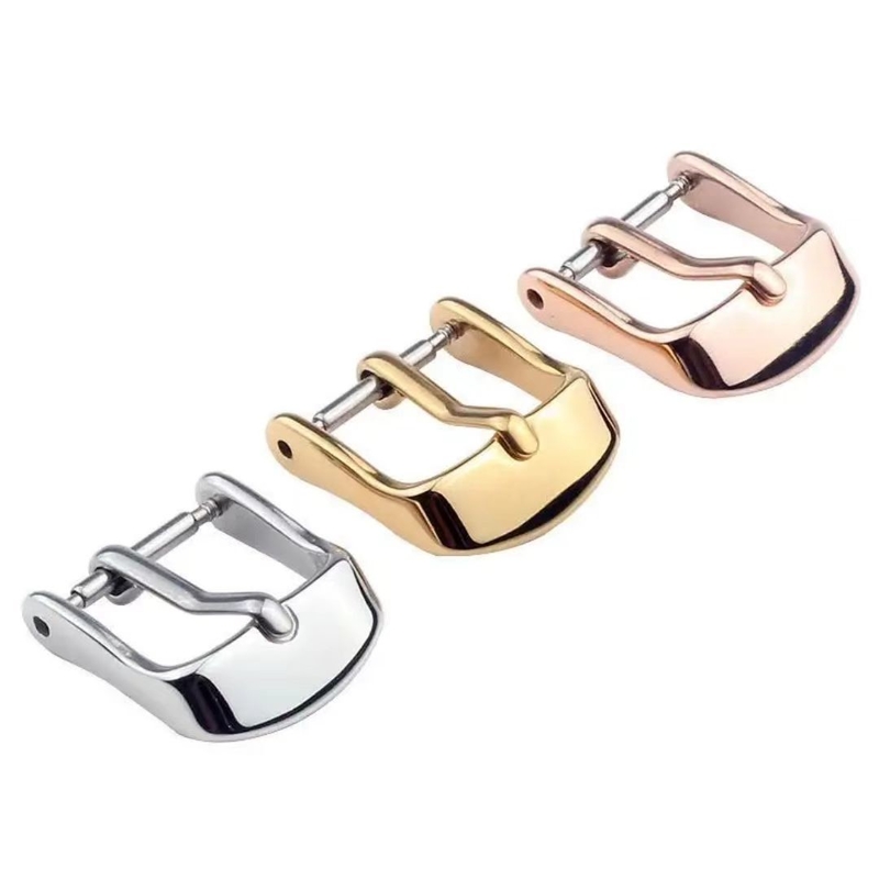 Premium Silver Black Rose Gold Stainless Steel Watch Band Accessory Watchband Buckle