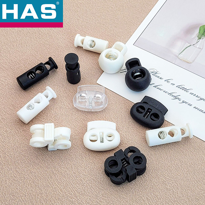 Black Plastic Pig Nose Cord Lock Adjustable Stopper For Elastic Ropes
