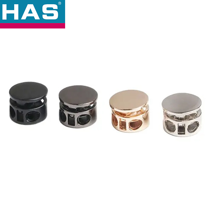 Custom Logo Metal Cord Lock 2 Hole Drawstring Stopper For Bags Clothing