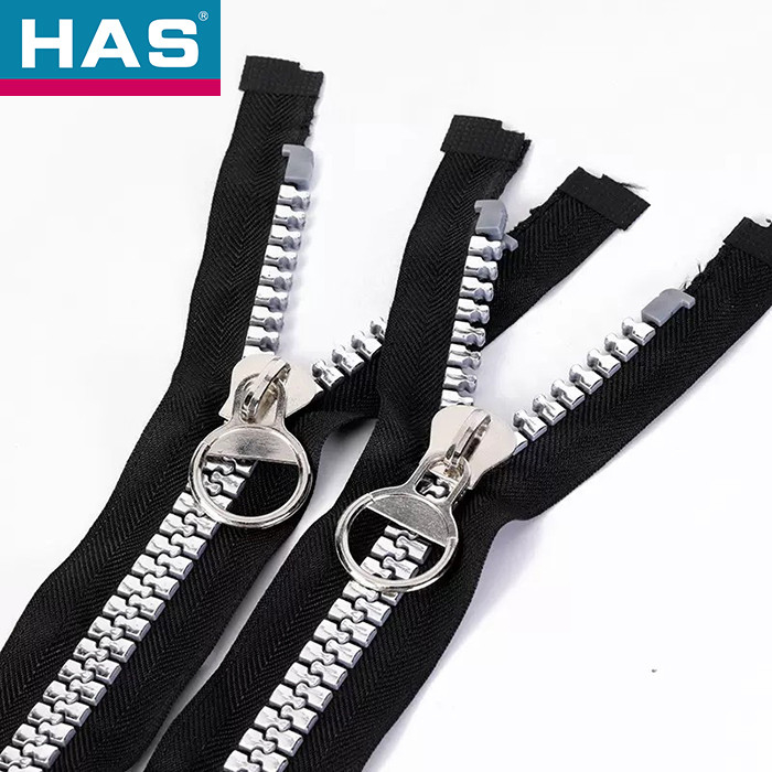 #20 Silver Gold Teeth Various Sizes Polyester Zippers With Plastic Material