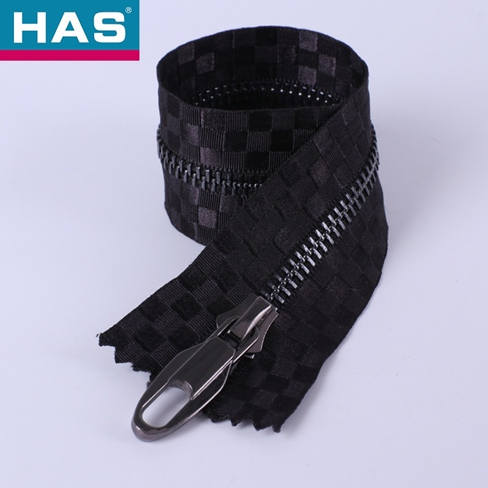 #5 Black Metal Zipper With Shiny Gun Metal Teeth For Clothing Bags