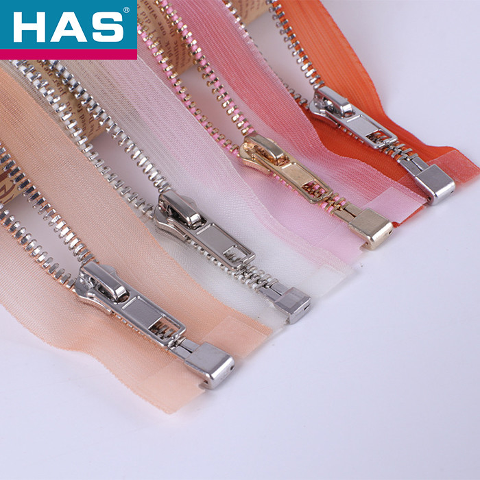 HAS #5 Sheer Zippers With Keyring Pulls For Fashion DIY Projects