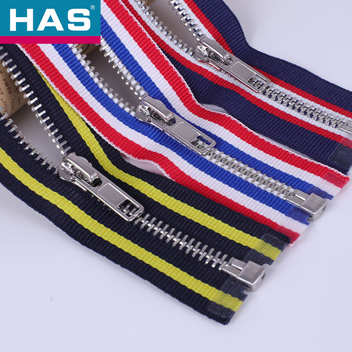 HAS #5 Striped Zippers For Fashion Accessories Apparel