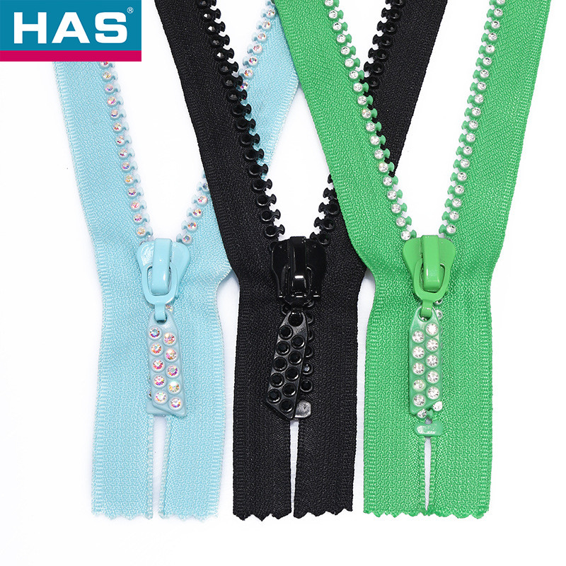 Versatile Diamond Teeth Zipper For Clothing Decoration Closed Tail Design