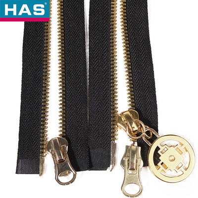 Gold Garment Or Bags Metal Zipper With Brass Corn Teeth Zipper Lock
