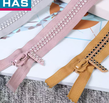 #3 #5 #10 Diamond Zipper Rhinestones Zipper Fashion Open-End Colorful Resin Zipper