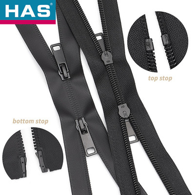 #8 #10 Black Nylon Waterproof Zipper Water Resistant Zipper For Waterproof Clothing