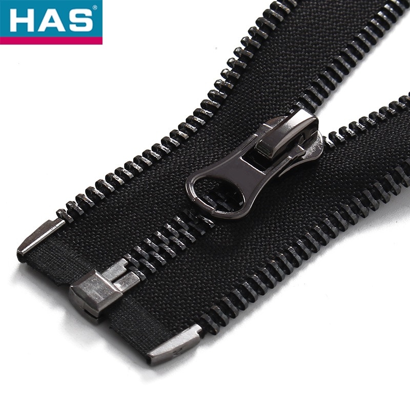 Garment Zipper Four-Sided Teeth Zipper for Clothing in Copper Metal