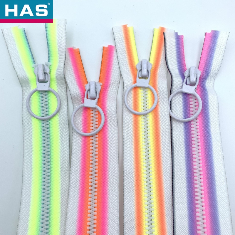 #5 Resin White Background Magic Color Cloth Belt Open End Zipper