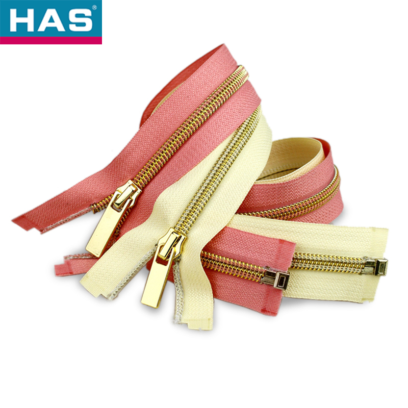 #5 Nylon Zipper Gold Colorful Electroplating Teeth Gold Garment Or Bags Using