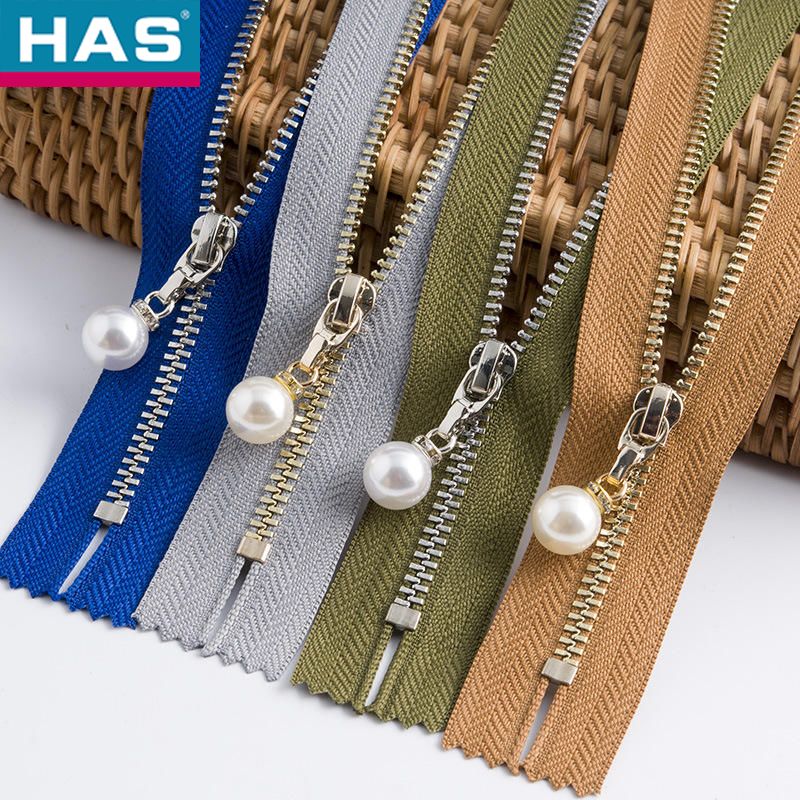 Garment Or Bags Fashionable Zippers High Gloss Pearl Drawstring Pendants