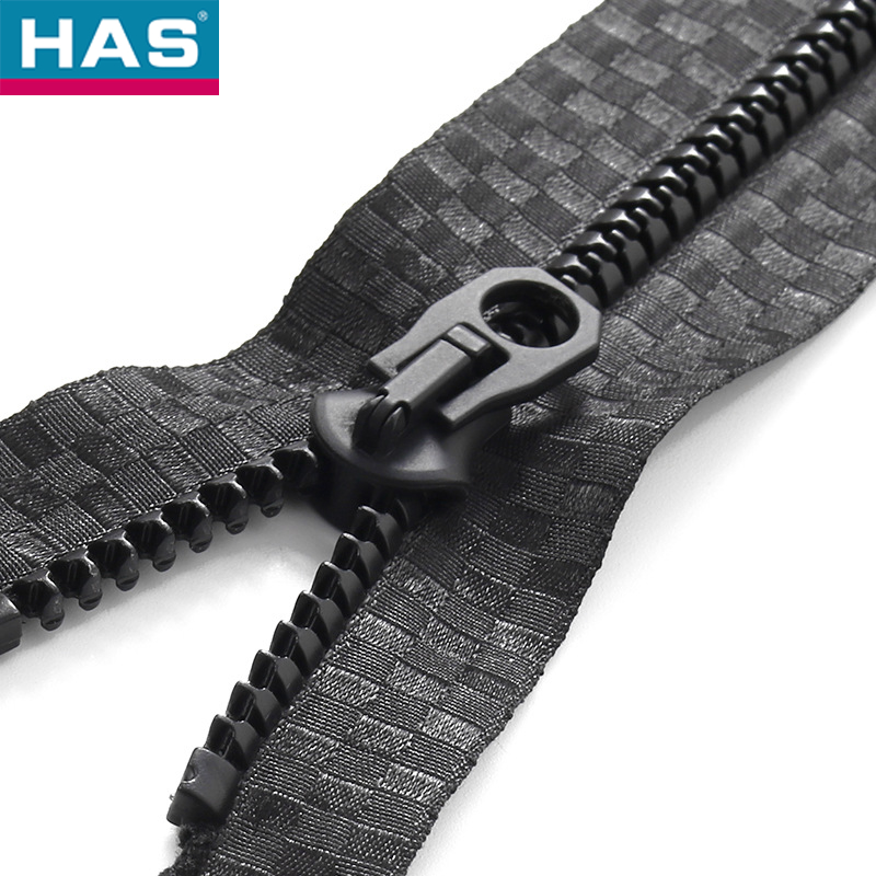 #5 Resin Zipper with Close-end and Black Plastic Strip For suitcase