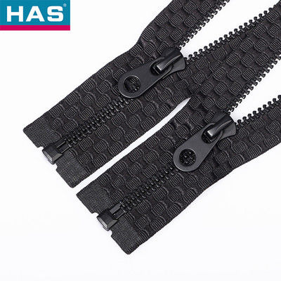 Khóa kéo kim loại đen đầu hở bằng đồng cổ cho quần áo hoặc hành lý