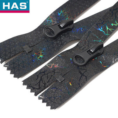 Khóa kéo nylon chống nước, chống giật với in màu đa quy trình và đuôi đóng