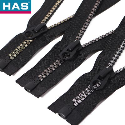 # 5 Plastik Zipper dengan Open-End dan Square Surat Gigi Untuk Pakaian