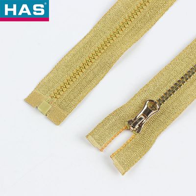 #5 Vislon Ritssluiting met open einde en speciale gouden en zilveren rubberen tanden voor bagage