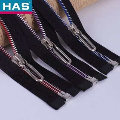 #5 kim loại Zipper với mở đầu và ngô răng đánh bóng và U hình kéo cho túi